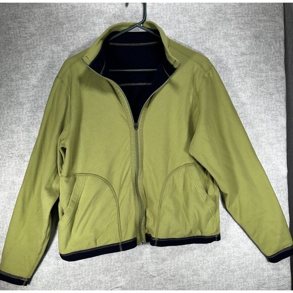LL Bean Womens Full Zip Shell  Fleece Jacket Size Small Navy reversible - Picture 1 of 7